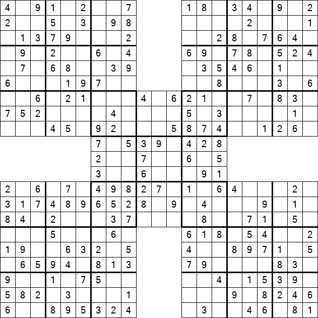 Samurai Sudoku - Easy