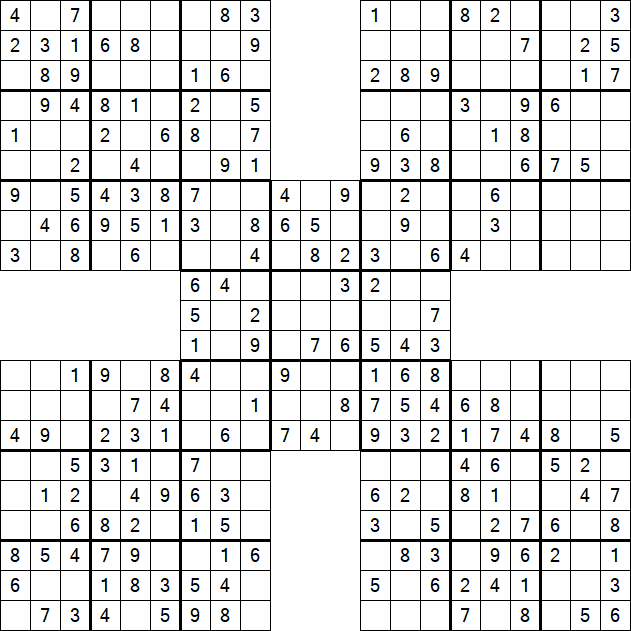 Samurai Sudoku - Easy