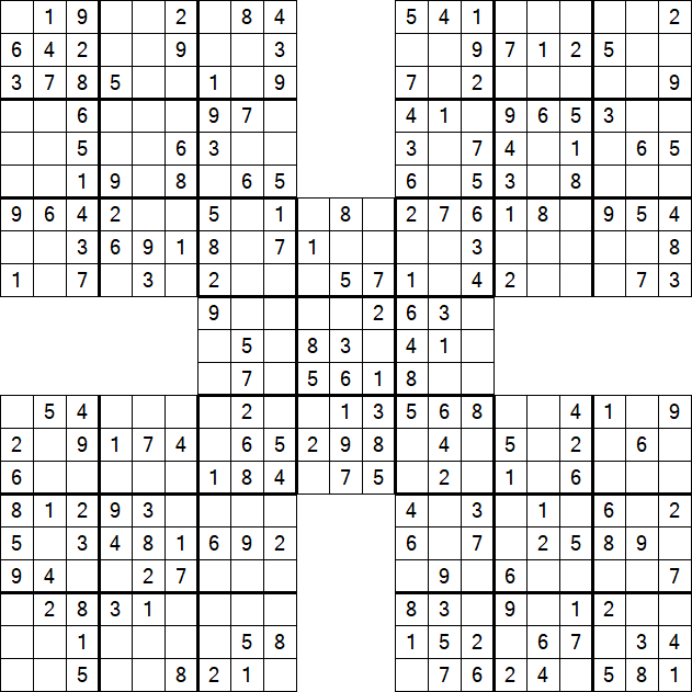 Samurai Sudoku - Easy