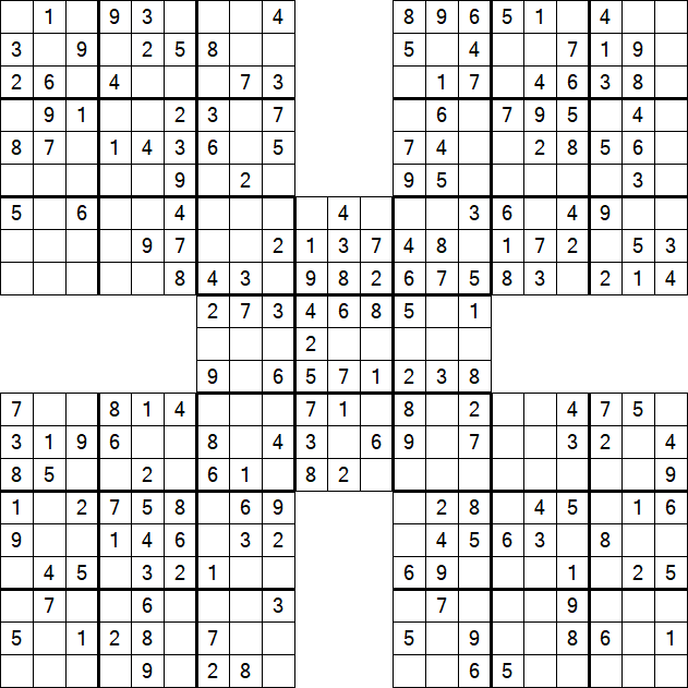 Samurai Sudoku - Einfach