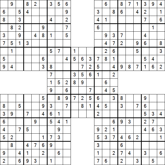 Samurai Sudoku - Einfach