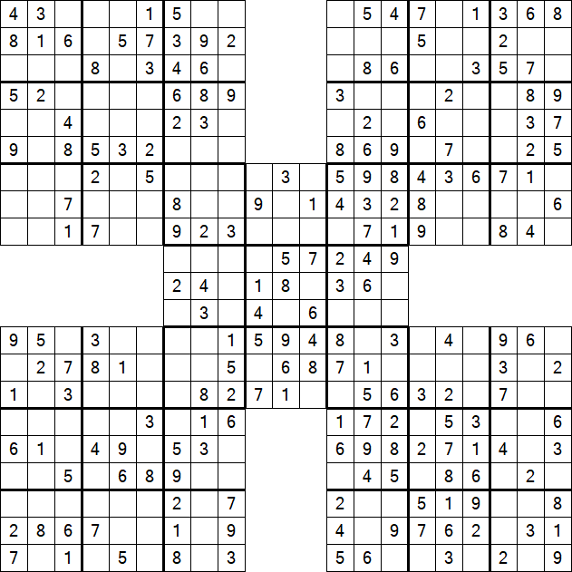 Samurai Sudoku - Easy