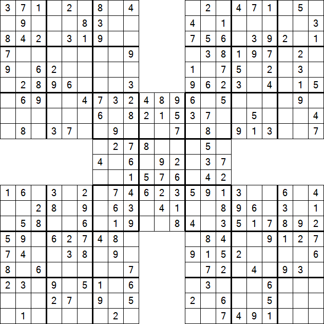 Samurai Sudoku - Easy