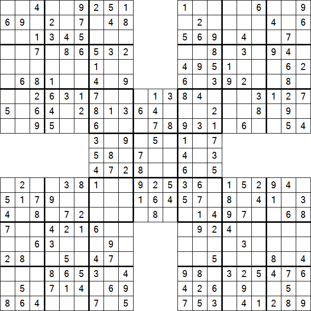 Samurai Sudoku - Easy