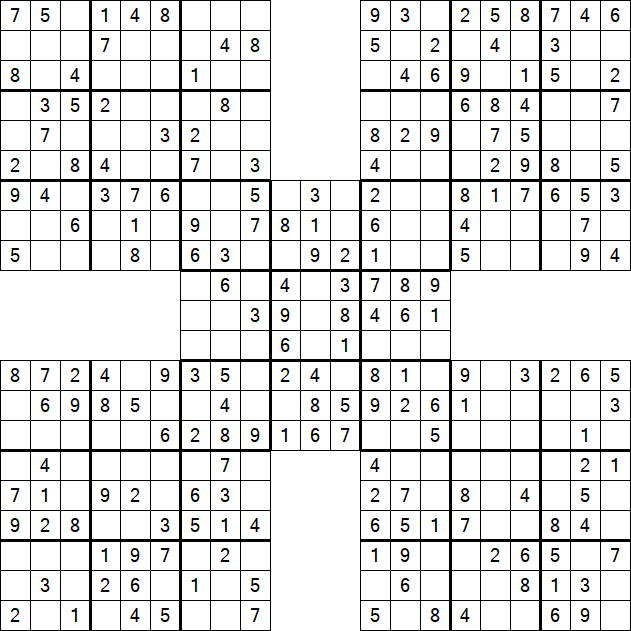 Samurai Sudoku - Easy
