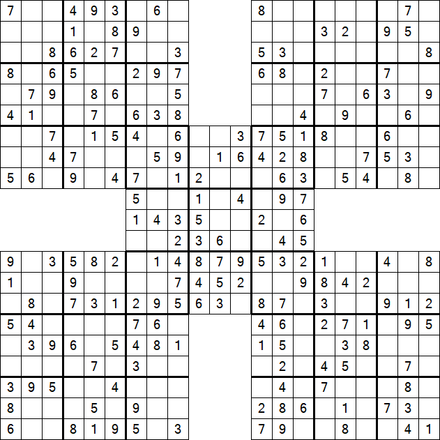 Samurai Sudoku - Einfach