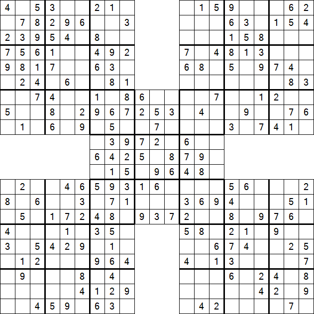 Samurai Sudoku - Einfach