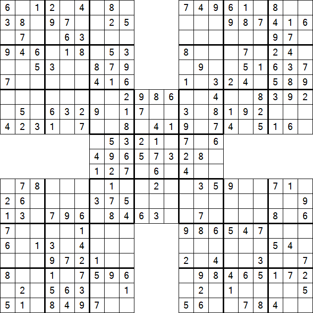 Samurai Sudoku - Einfach