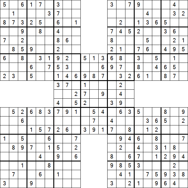 Samurai Sudoku - Einfach