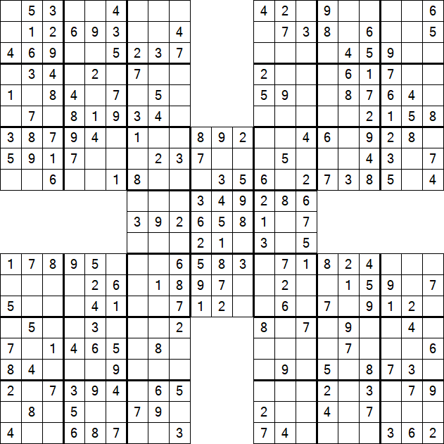 Samurai Sudoku - Einfach