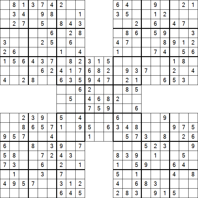 Samurai Sudoku - Simple