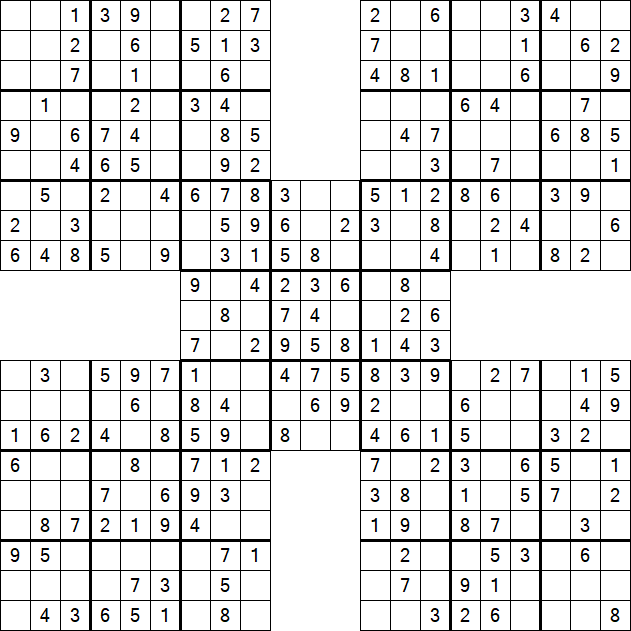 Samurai Sudoku - Easy