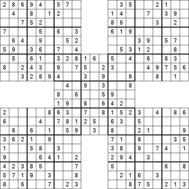 Samurai Sudoku - Easy