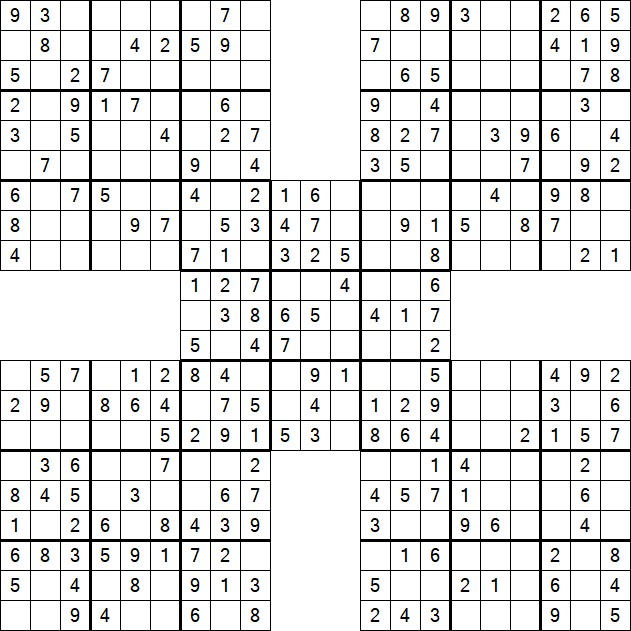 Samurai Sudoku - Einfach