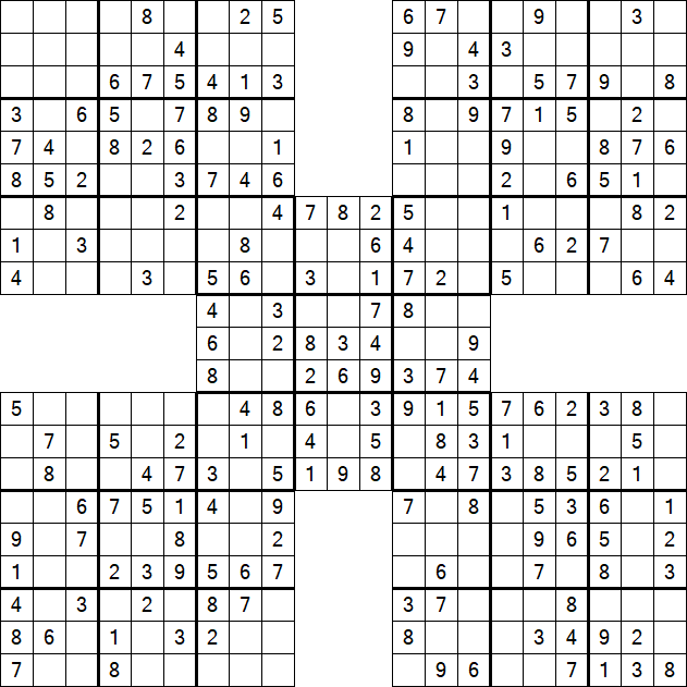 Samurai Sudoku - Einfach