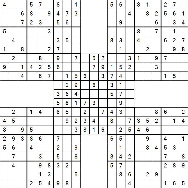 Samurai Sudoku - Einfach
