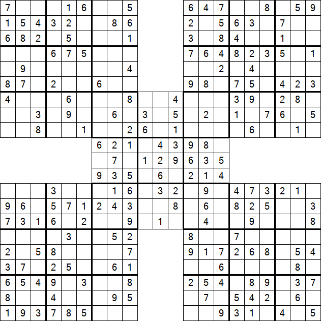 Samurai Sudoku - Einfach