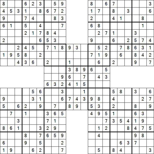 Samurai Sudoku - Einfach