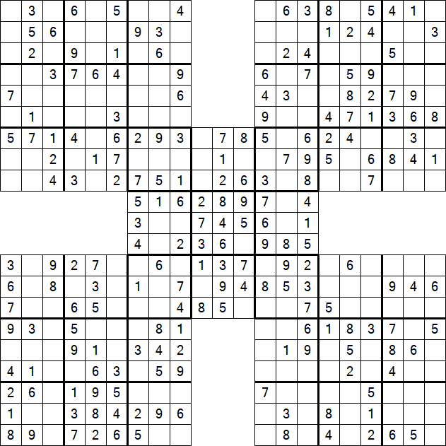 Samurai Sudoku - Einfach