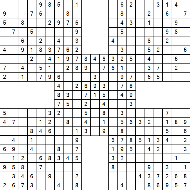 Samurai Sudoku - Einfach