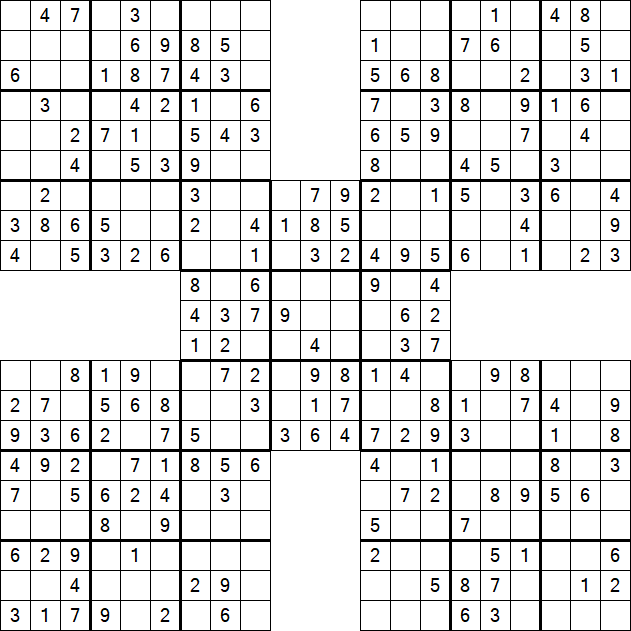 Samurai Sudoku - Einfach