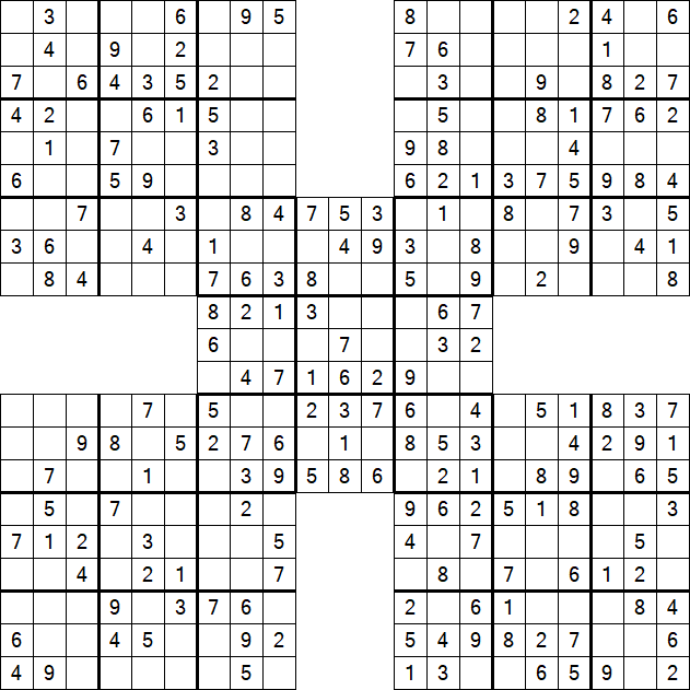 Samurai Sudoku - Einfach