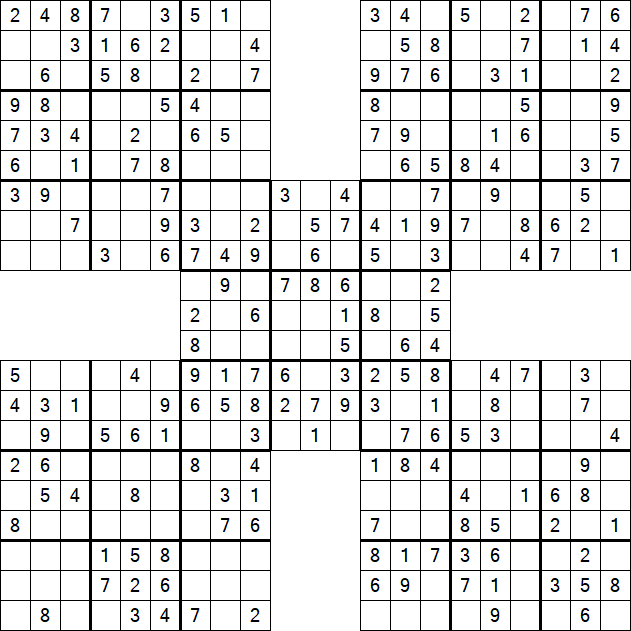 Samurai Sudoku - Einfach