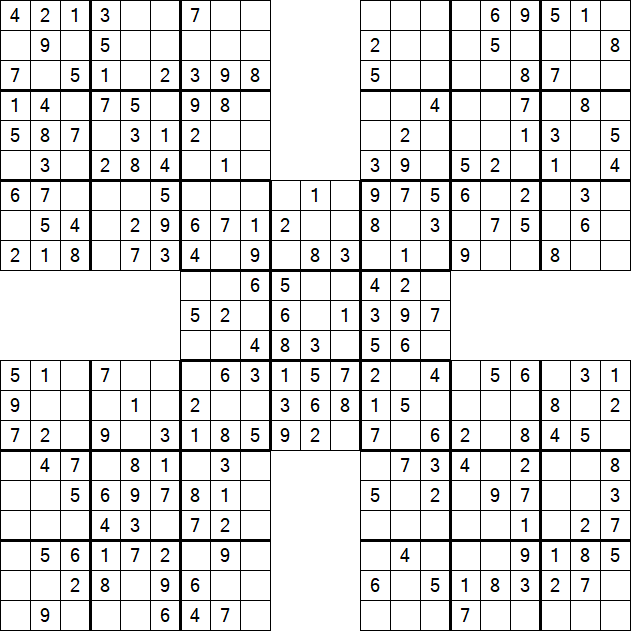 Samurai Sudoku - Einfach