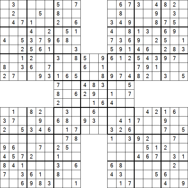 Samurai Sudoku - Einfach