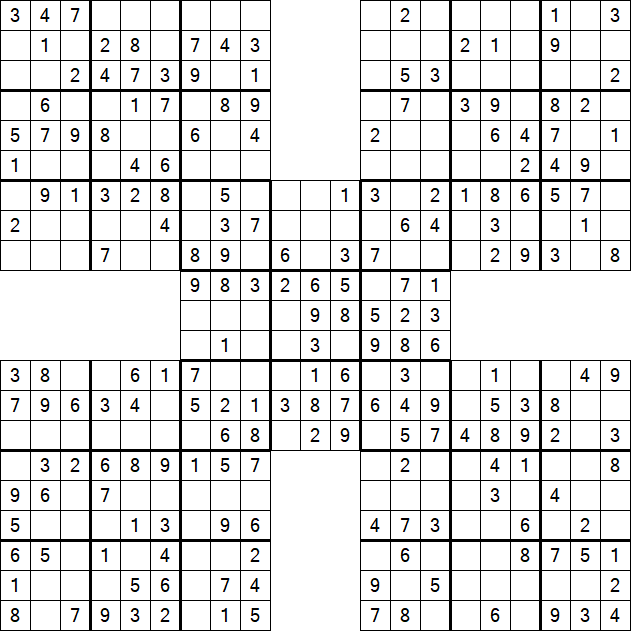 Samurai Sudoku - Einfach