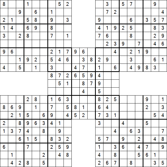 Samurai Sudoku - Easy