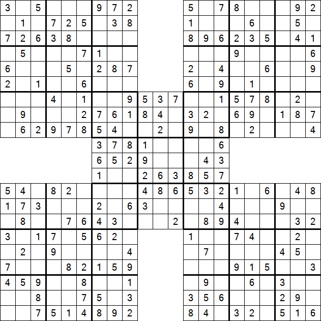 Samurai Sudoku - Simple
