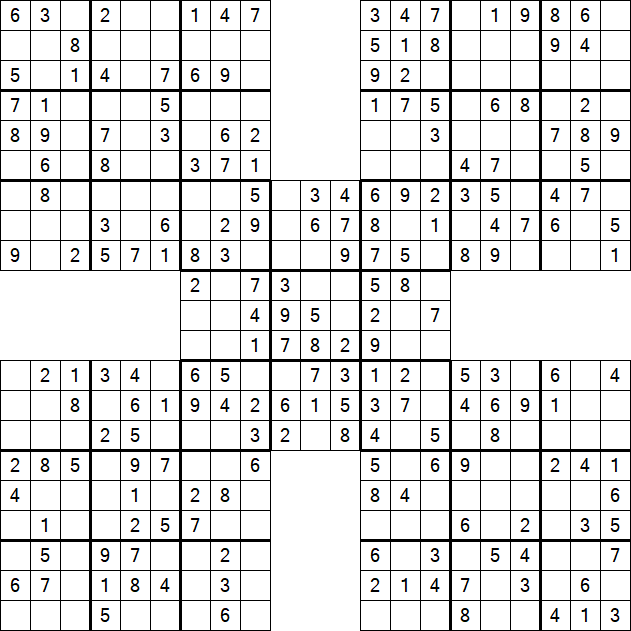 Samurai Sudoku - Simple