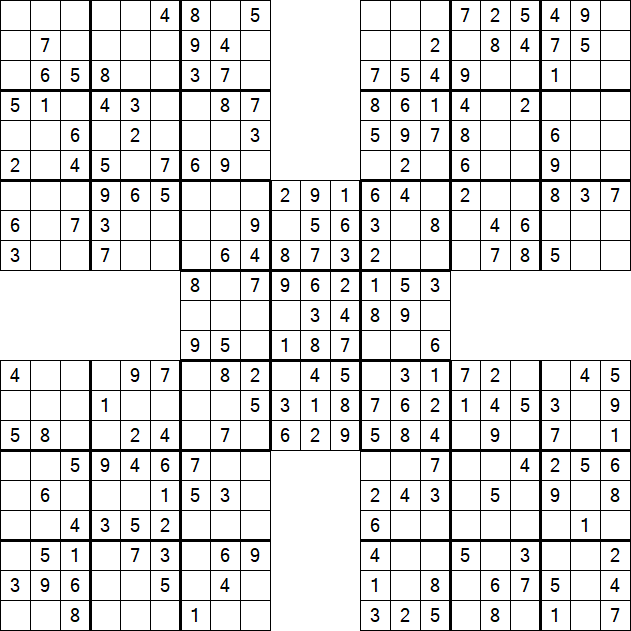 Samurai Sudoku - Easy