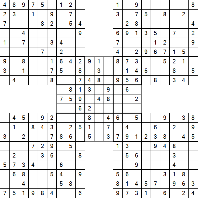 Samurai Sudoku - Easy
