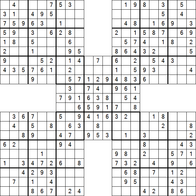 Samurai Sudoku - Easy