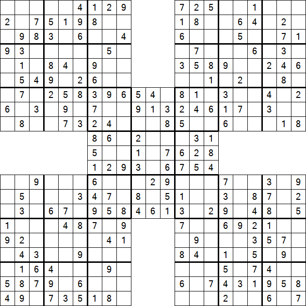 Samurai Sudoku - Easy