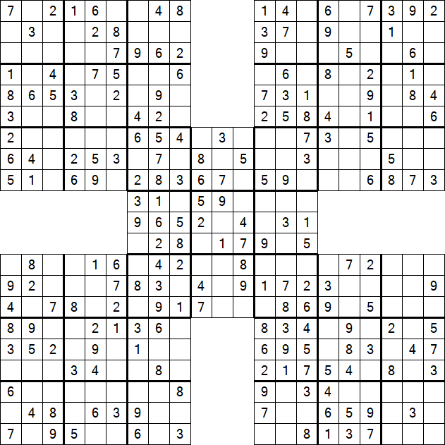 Samurai Sudoku - Easy