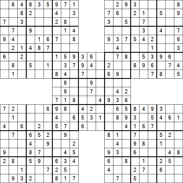 Samurai Sudoku - Einfach