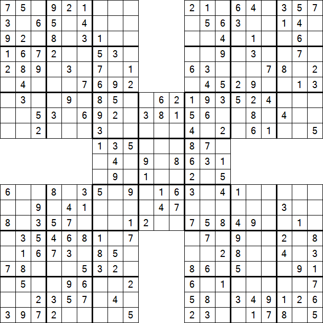 Samurai Sudoku - Einfach