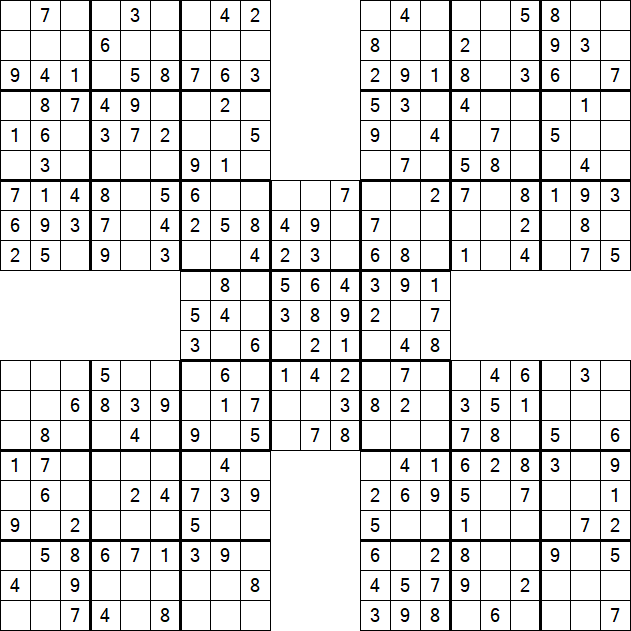 Samurai Sudoku - Einfach