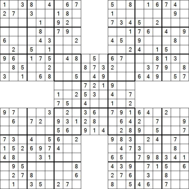 Samurai Sudoku - Easy