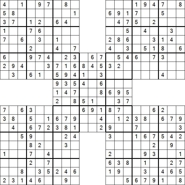 Samurai Sudoku - Easy