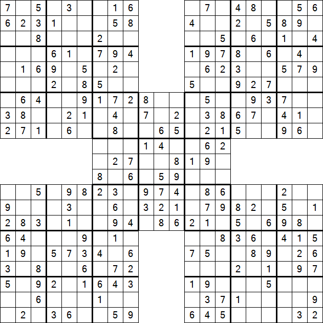 Samurai Sudoku - Easy