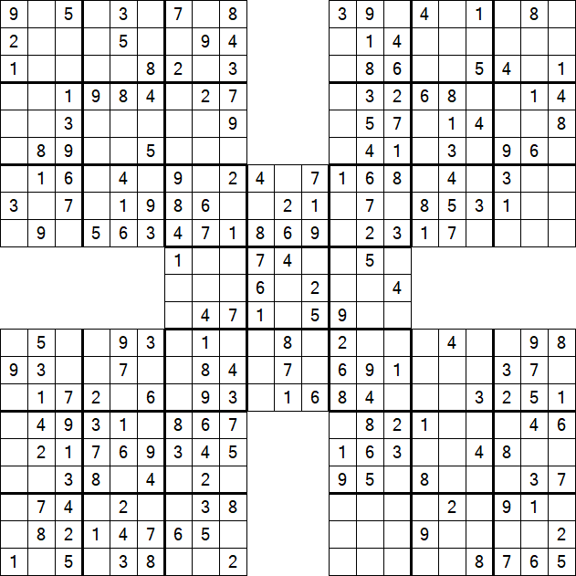 Samurai Sudoku - Easy