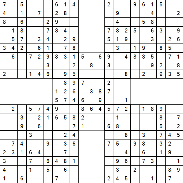 Samurai Sudoku - Easy
