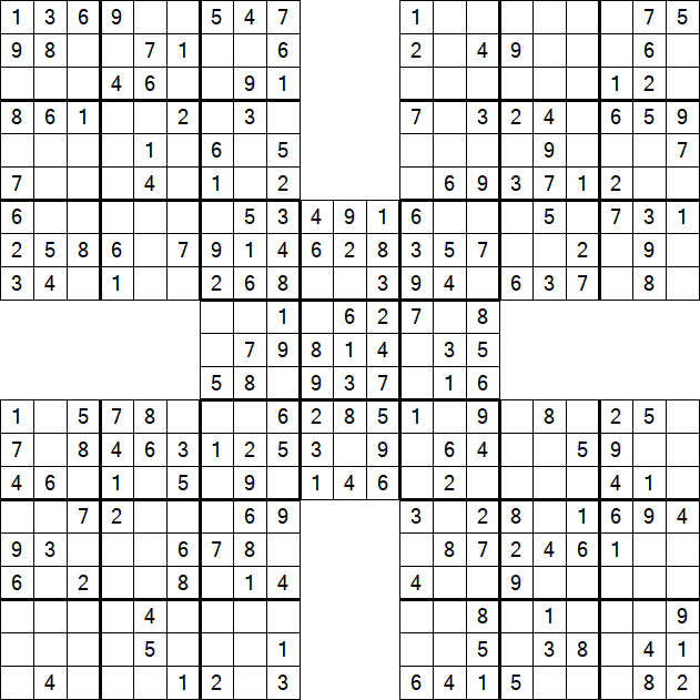 Samurai Sudoku - Easy