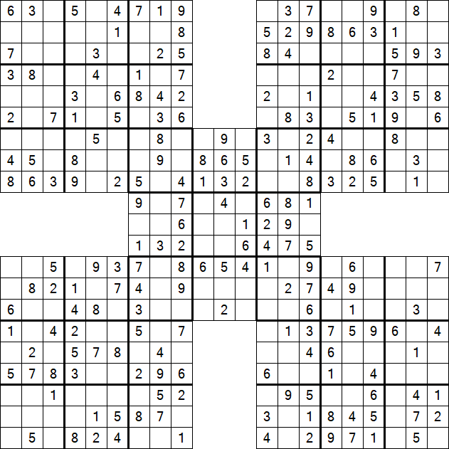 Samurai Sudoku - Easy