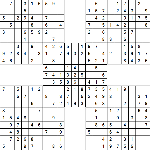 Samurai Sudoku - Easy