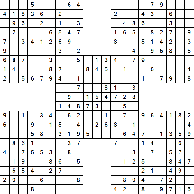 Samurai Sudoku - Easy